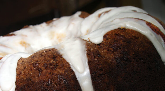 Banana Pecan Coffee Cake with Vanilla Glaze