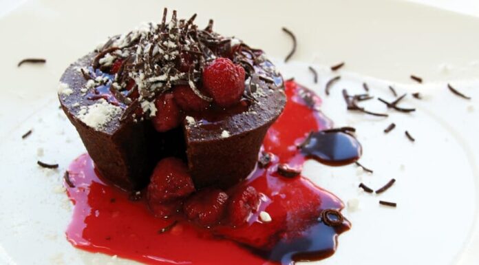 Molten Chocolate Cake with Raspberry Drizzle Recipe