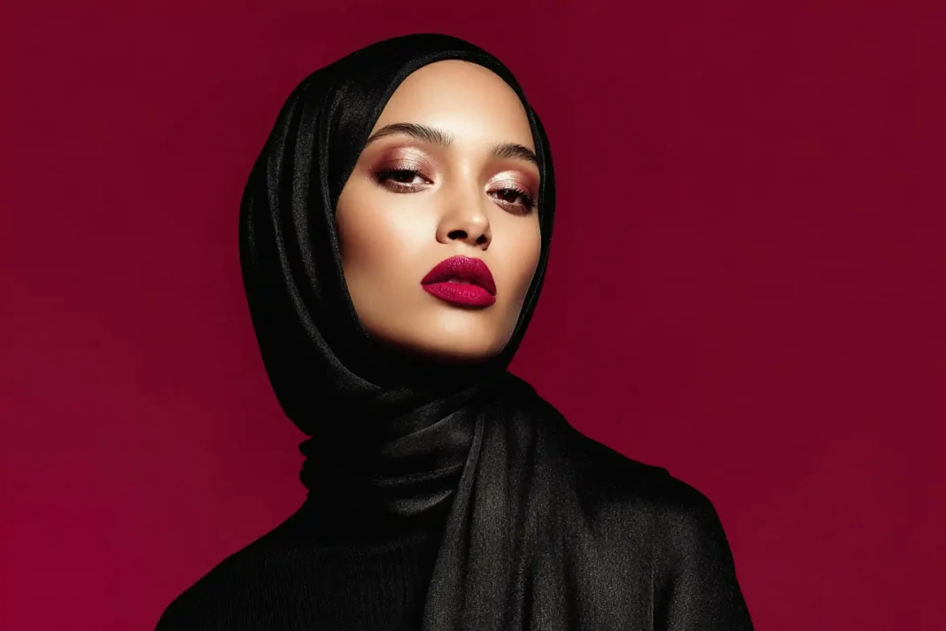 luxury portrait of an elegant woman wearing black satin with red lipsticks. Photo vecteezy-medium luxury portrait of an elegant woman wearing black satin with red lipsticks. Photo vecteezy-medium