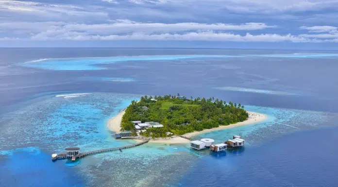 Jumeirah Dhevanafushi, A Private Island State of Mind Aerial photo of Jumeirah Dhevanafushi