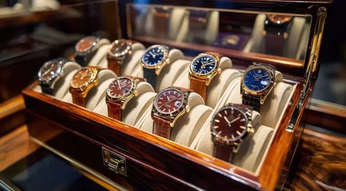 A Brief Guide to Gift him a Watch luxury watches displayed on a watch box perfect to gift him. Photo via vecteezy