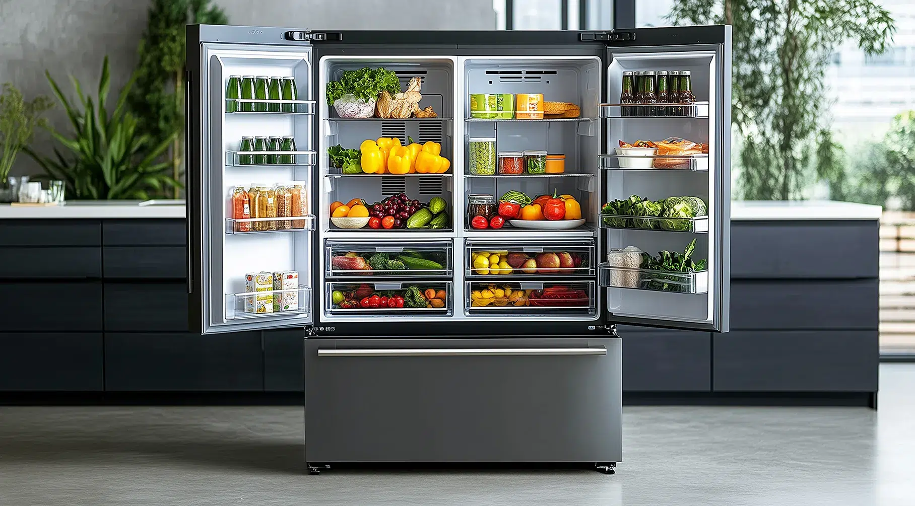 Eco-Friendly Kitchen Refrigerator. Vecteezy-medium Eco-Friendly Kitchen Refrigerator. Vecteezy-medium