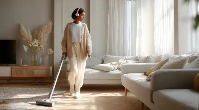 The Top 6 Secrets to Keeping an Immaculate Home keeping an inmaculate house through a cleaning-routine-in-a-cozy-living-room-during-daylight