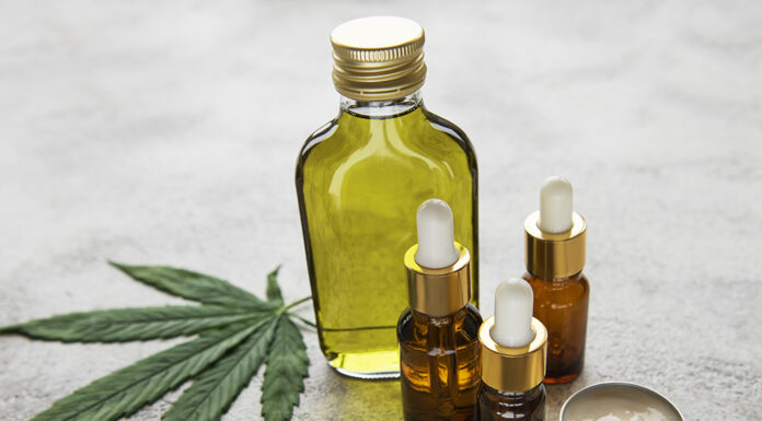 How CBD Can Help Your Mental Wellbeing CBD oil, hemp tincture, cannabis cosmetic product for skin care.