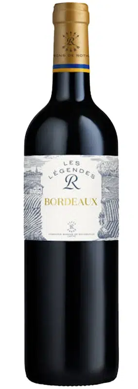Elegant bottle of Les Légendes Bordeaux by Domaines Barons de Rothschild, showcasing the refined heritage of French winemaking.
