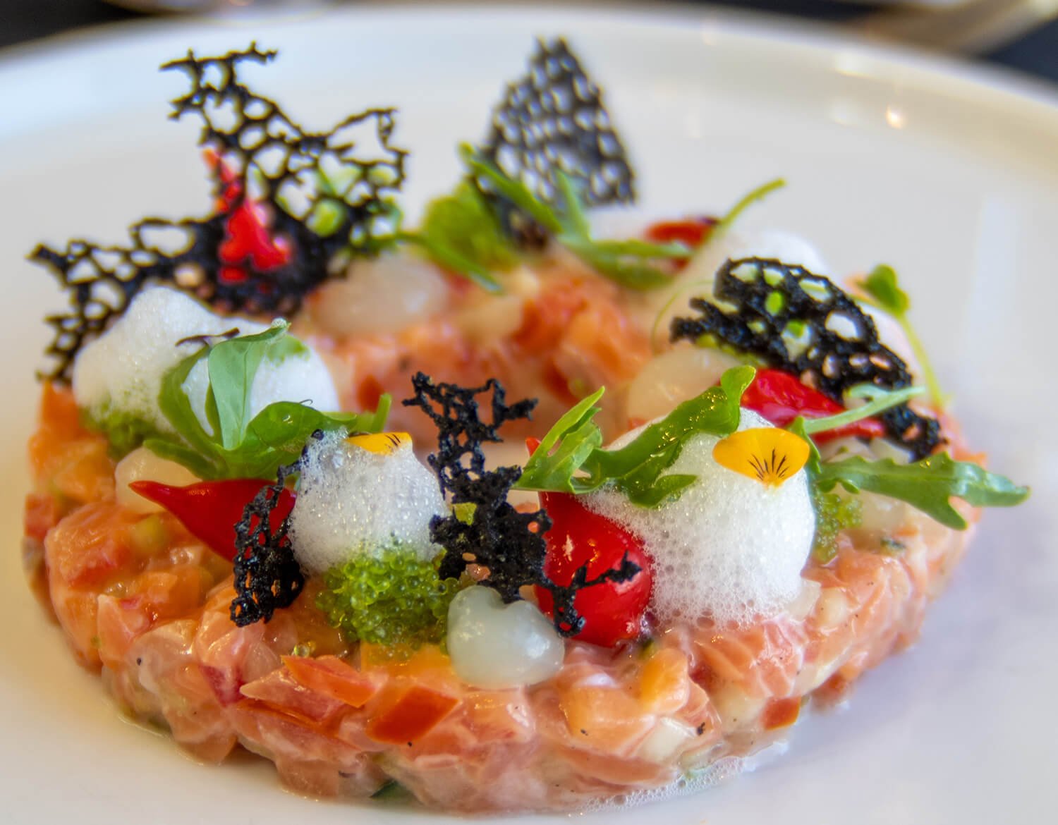 Salmon tartar at Restaurant O Salmon tartar at Restaurant O
