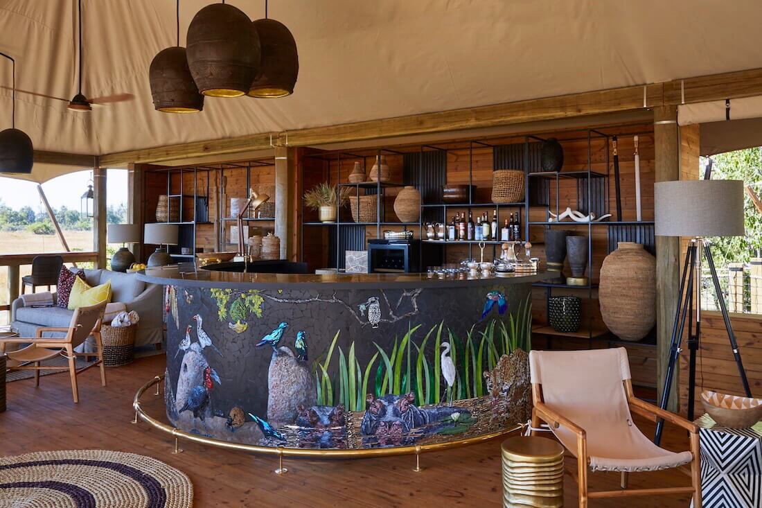 The bar is delicately tiled by artist Sarah Pryke. Photo courtesy of Tuludi