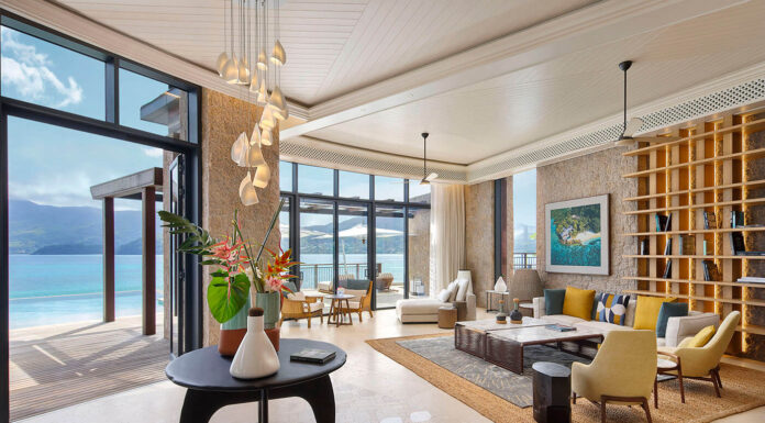 Seychelle’s Latest Luxury Hideaway, Mango House Drawing Room at Mango House Seychelles