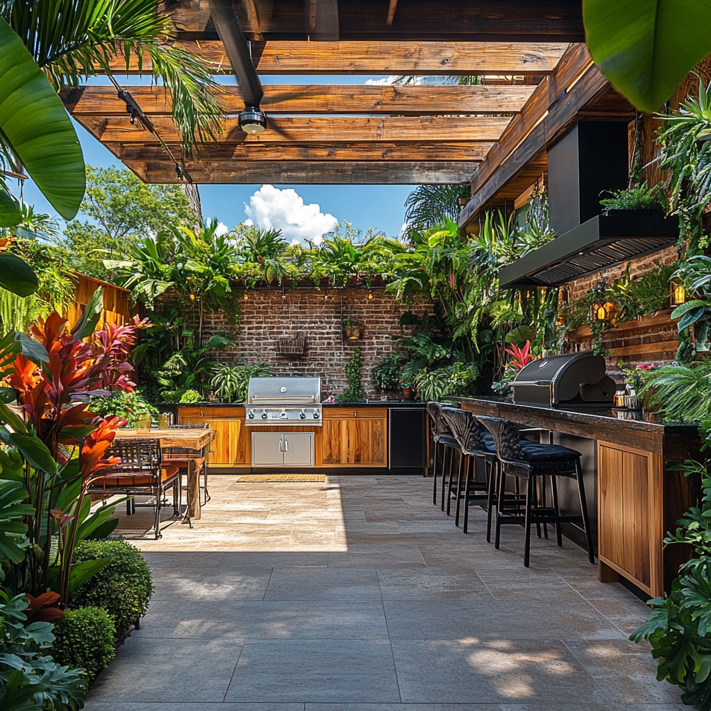 Outdoor Kitchen & Bar deck. Photo source StockCake