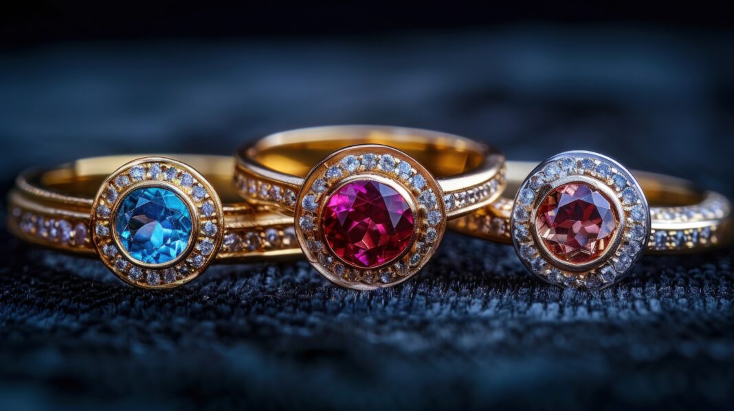 Elegant gold rings with gemstones jewelry fashion accessories Elegant gold rings with gemstones jewelry fashion accessories