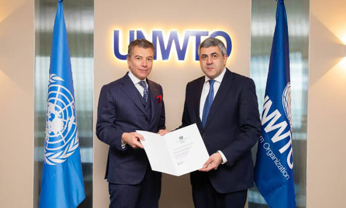 H.E. Dr. Dario Item with the United Nationsl World Tourism Organization (UNWTO) Secretary-General Zurab Pololikashvili.