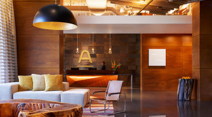 The Ameswell Hotel, A New Technology-Oriented Hotel The Ameswell Hotel Lobby from Cafe.