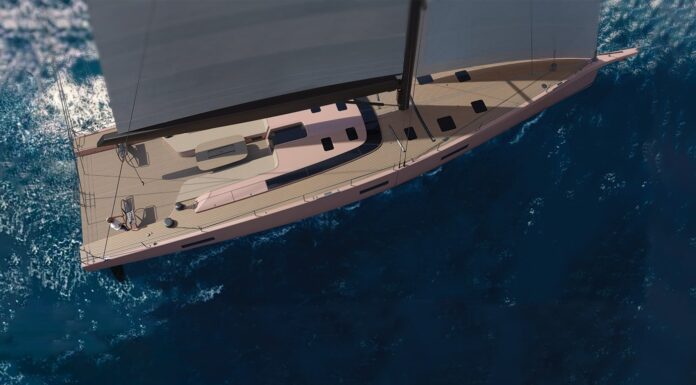 The Baltic 80 custom Yacht dressed in pink is a striking object The Baltic 80 custom Yacht dressed in pink is a striking object