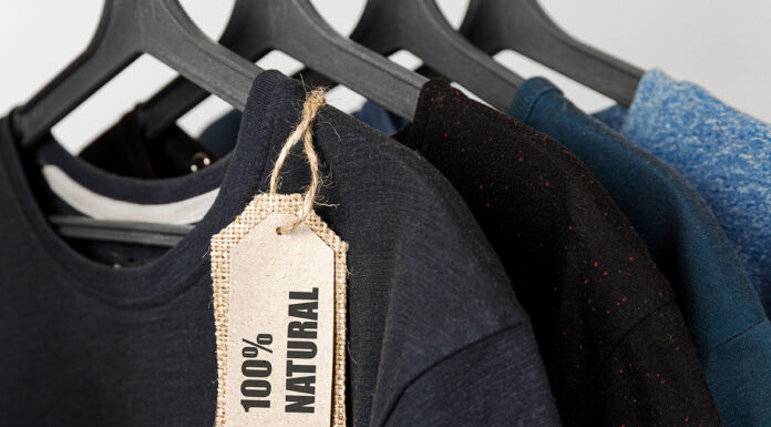 How Students Embrace Eco-Friendly Fashion Choices 100% natural t-shirt clothing with label. Eco cotton.