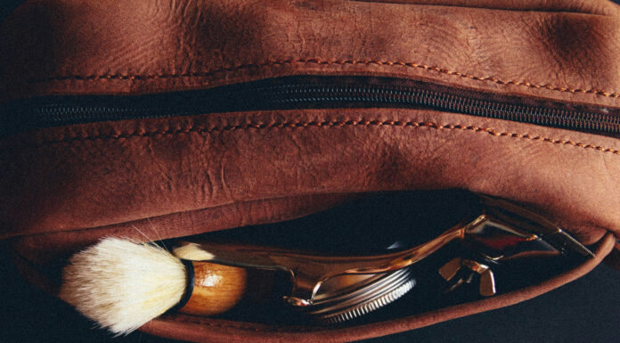Everything You Need to Know About Leather Shaving Bags Leather Shaving Bag for men. Photo by Alexander Kirov via unsplash