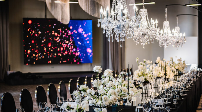How to Plan a Luxurious Wedding Luxury wedding reception. Trendy decor large chandelier. Photo by Adobe Free stock