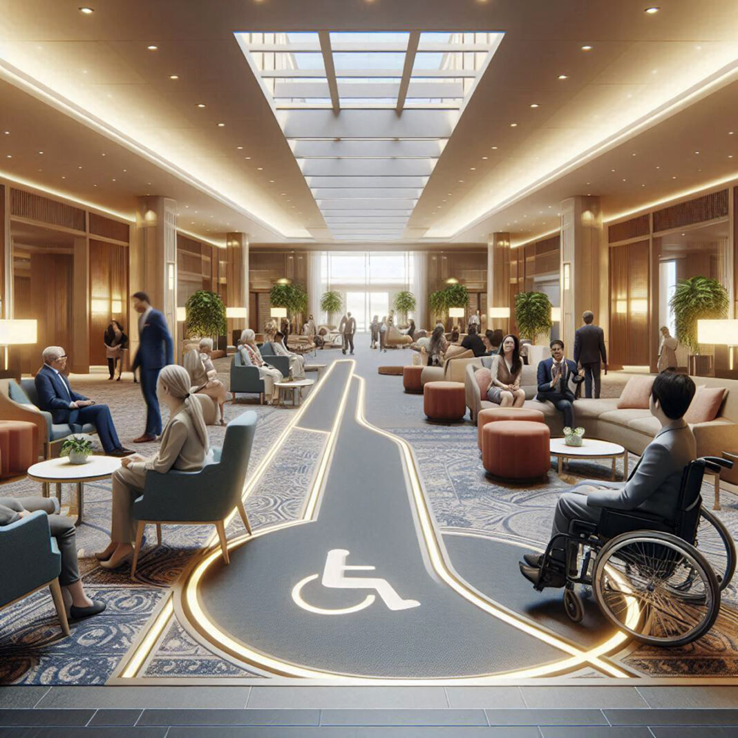Disability can influence luxury travel experience. Photo created with Microsoft CoPilot