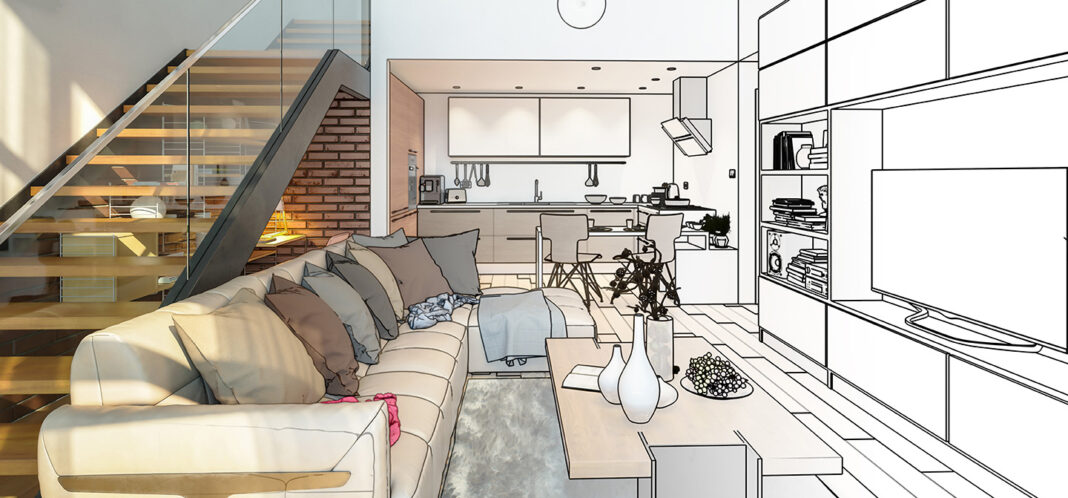 Interior Design sketch. Photo by 4th Life photography via adobe
