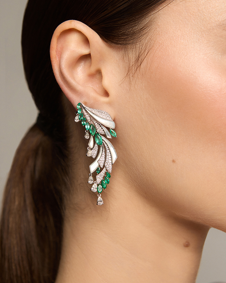 ANANYA MJ3 EMERALD AND DIAMOND EARRINGS