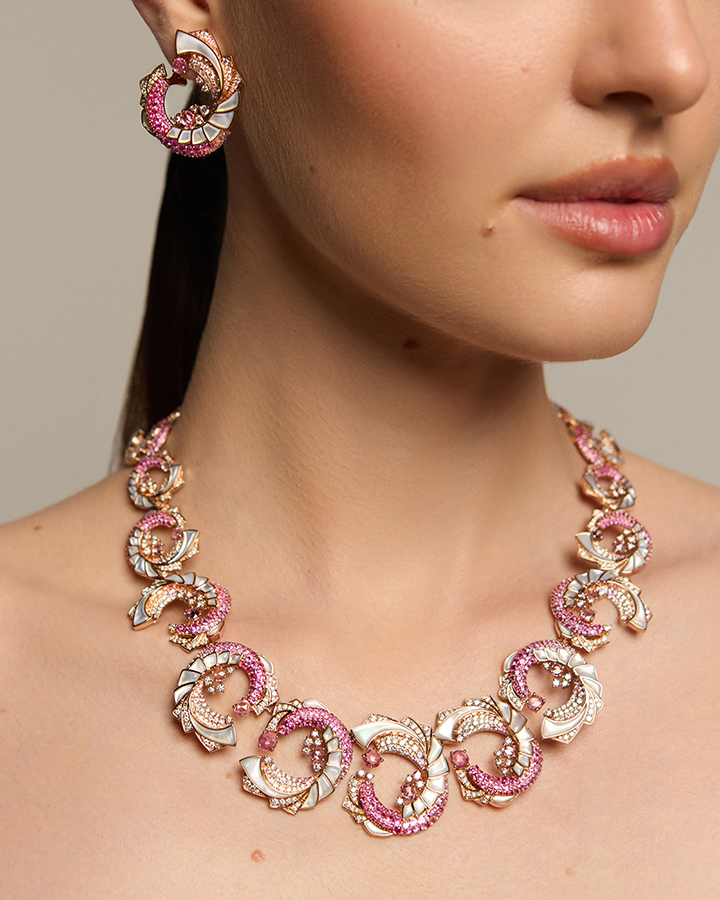 ANANYA MJ3 PINK SAPPHIRE AND DIAMOND NECKLACE