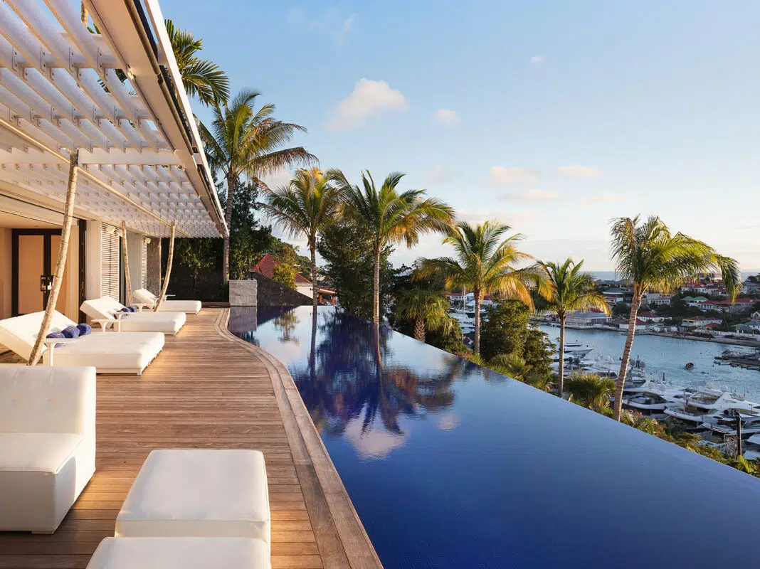 The view from the deck at Villa Embrace. Image by Laurent Benoit