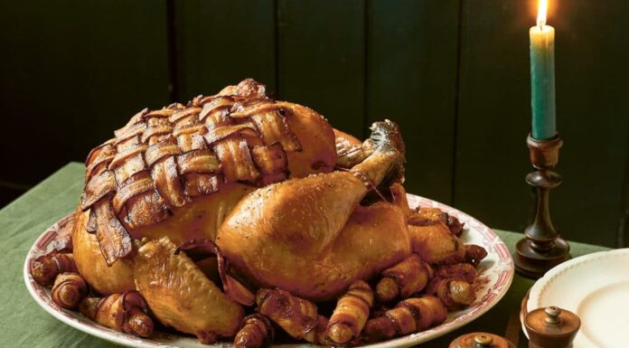 Roast Turkey with a Bacon Lattice Roast Turkey with a bacon lattice