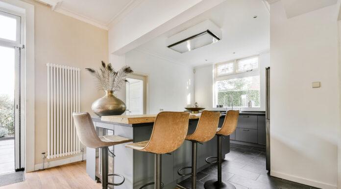 The Perfect Blend of Coastal and Modern Design Counter Stools Kitchen with bar table