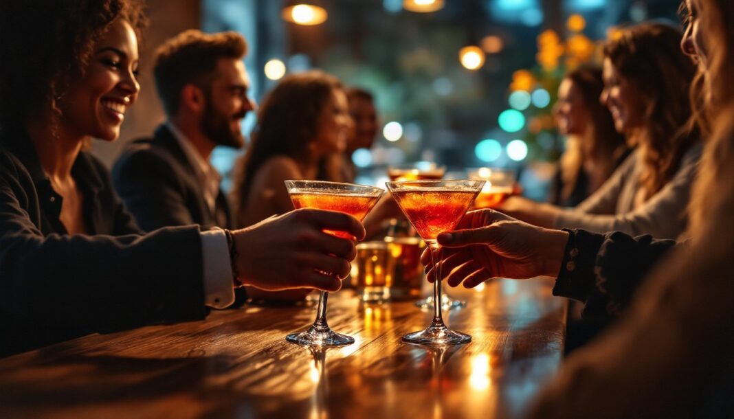 Sipping Cocktails. Photo via StockCake-Toasting Golden Moments