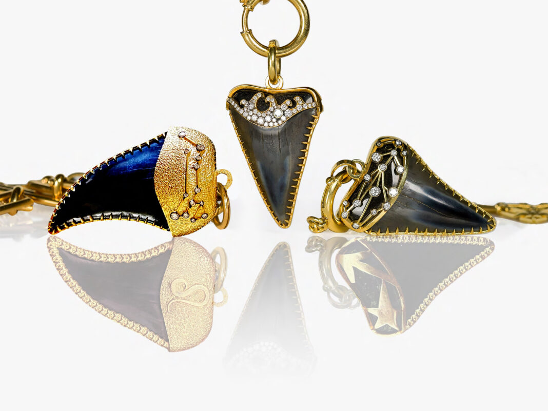 Fossilized Shark Teeth Trio_Zodiac, Circa-1700 Fossilized Shark Teeth Trio_Zodiac, Circa-1700