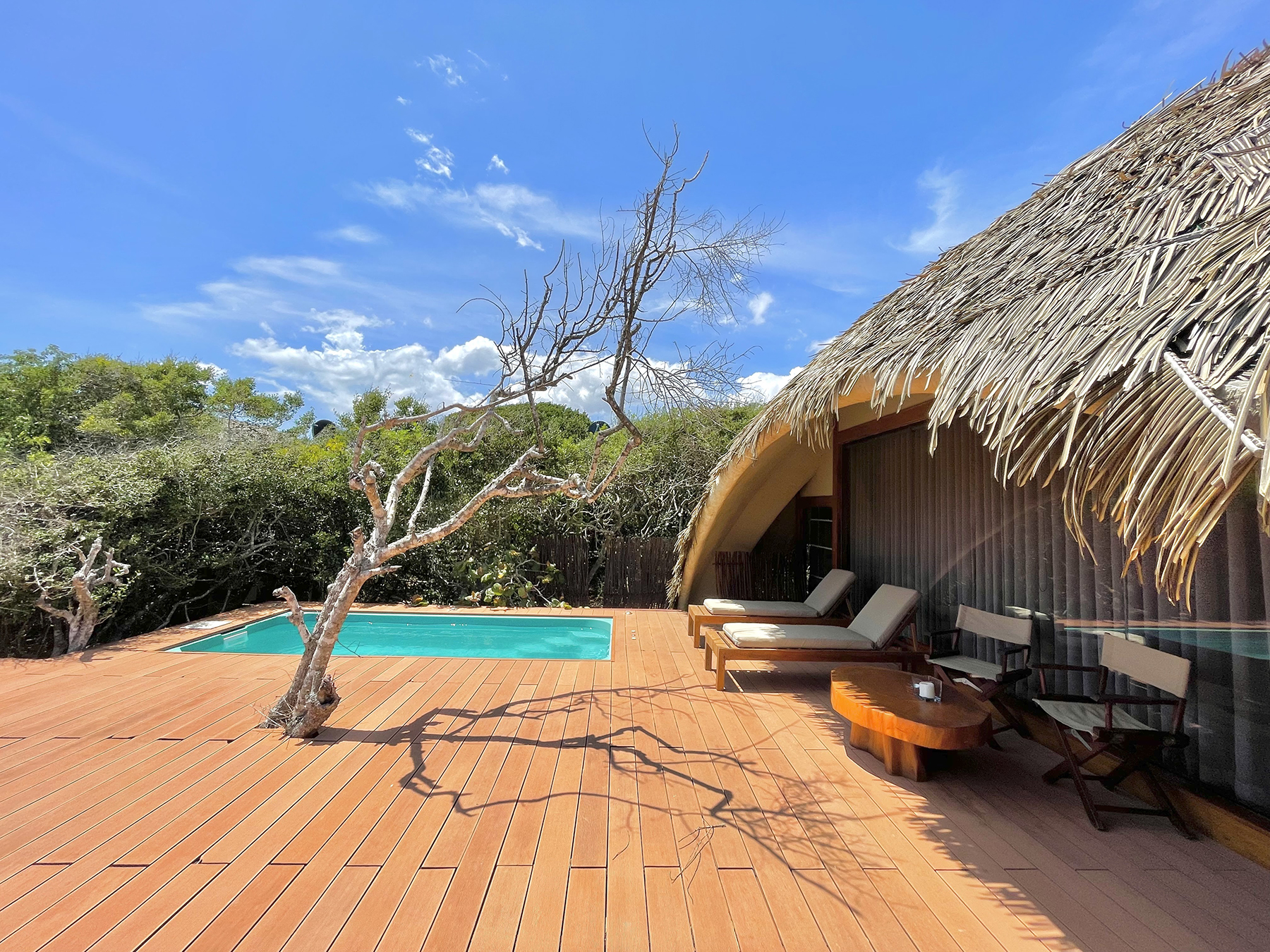 Each cabin has its own private plunge pool. Photo courtesy of Uga Chena Huts Each cabin has its own private plunge pool. Photo courtesy of Uga Chena Huts