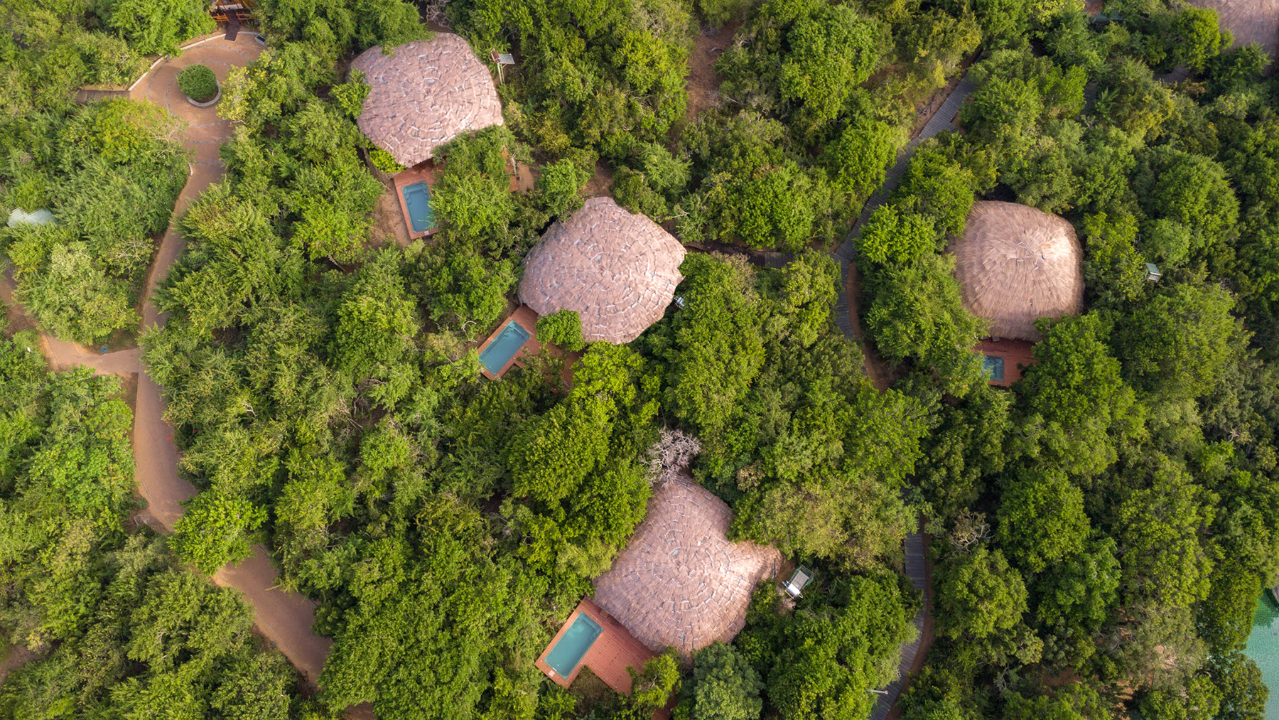 Uga Chena Huts are set amongst trees, providing a jungle-esque feeling. Photo courtesy of Uga Chena Huts Uga Chena Huts are set amongst trees, providing a jungle-esque feeling. Photo courtesy of Uga Chena Huts