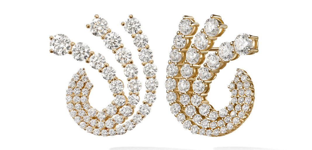 Melissa Kaye Sydney Wrap Earring Yellow Gold with Diamonds