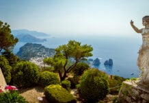 Panorama of Capri island from Mount Solaro