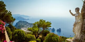 Panorama of Capri island from Mount Solaro