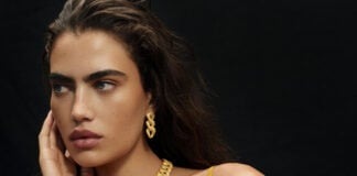 Rosa Earrings, Necklace and Bracelet in Gold Reformation jewelry