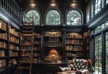 beautifully decorated luxury home library