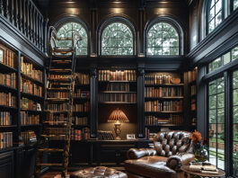 beautifully decorated luxury home library