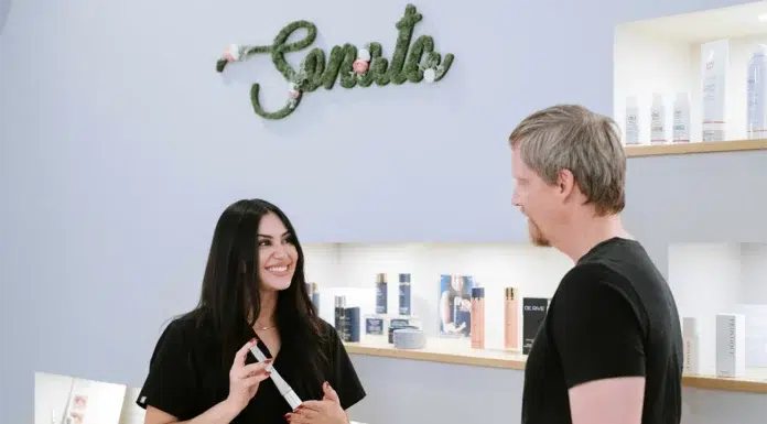 The Sonata Aesthetics Experience, Where Science Meets Art: A client at Sonata Aesthetics in Colorado looking to purchase products from the clinic