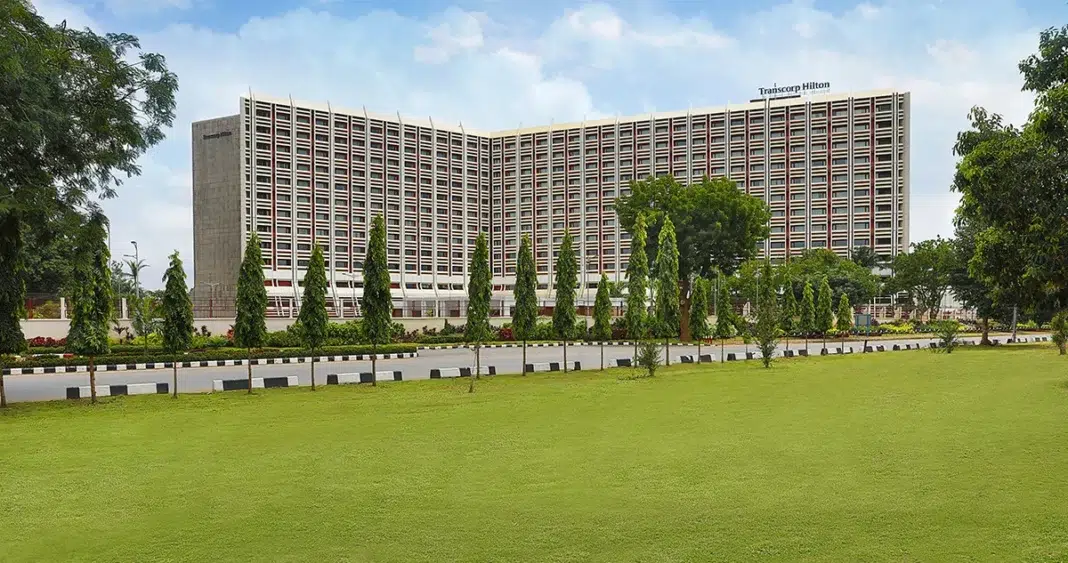 Exterior photo of the Transcorp Hilton Abuja Hotel by Unity Fountain