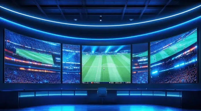 5 Simple Steps to Choose a Sportsbook for Beginners sportsbook with multiple-large-screens-show-an-intense-soccer-match-inside