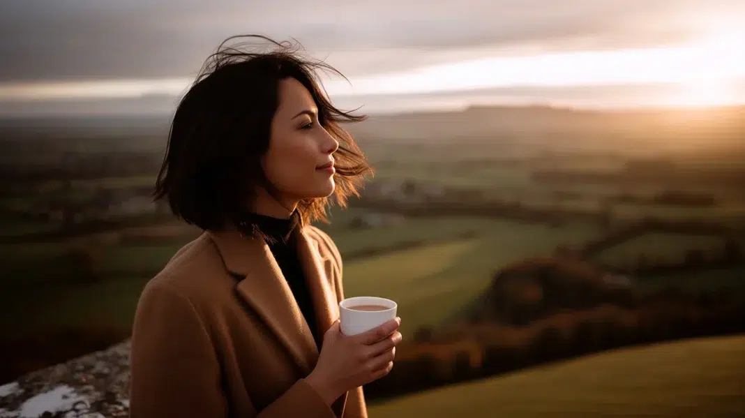 A woman relax, enjoying her serenity, her happy place, important when you have mental health issues A woman relax, enjoying her serenity, her happy place, important when you have mental health issues