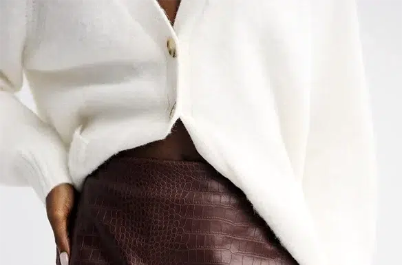 The Leather Skirts Redefining Winter Style The A&F Scarlett Vegan Leather Mini Skort