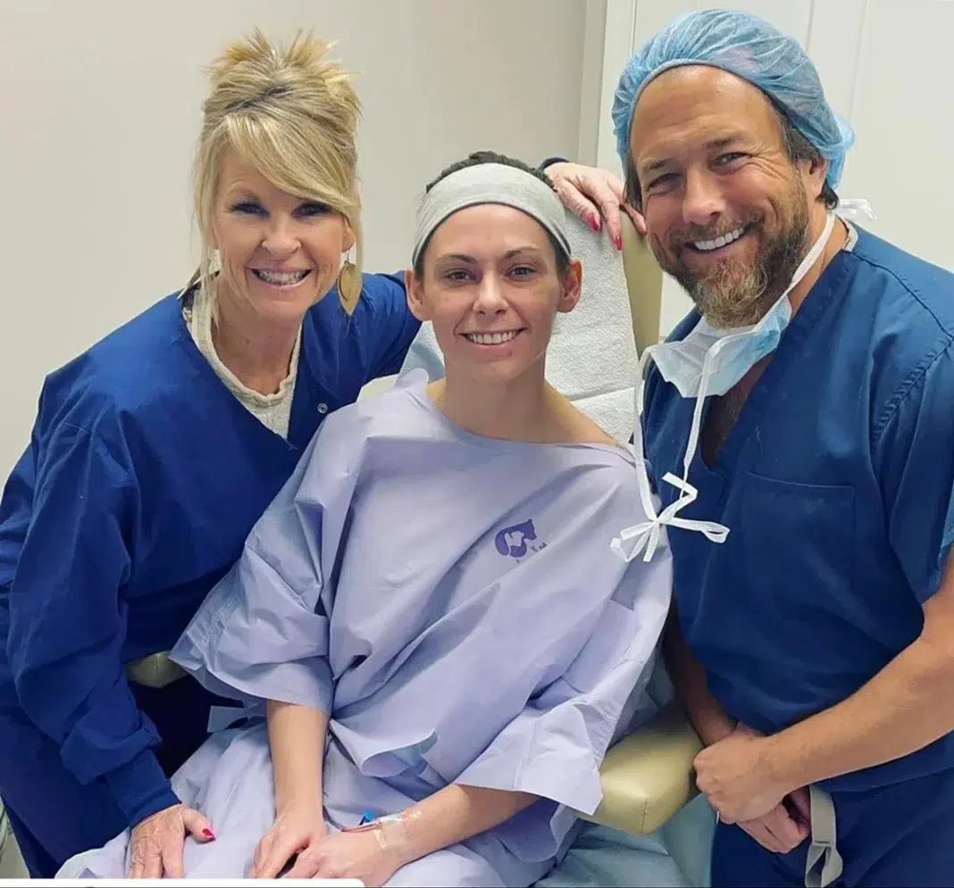 Dr Pryor, his nurse and a patient