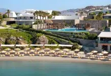 Santa Marina Mykonos: A Cliffside Haven of Timeless Greek Luxury Santa Marina-Aerial & Beach