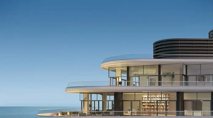 Inside Faena House Penthouse: A Miami’s Most Coveted Sky Palace Terrace view of Penthouse A at Faena House with ocean backdrop during sunset