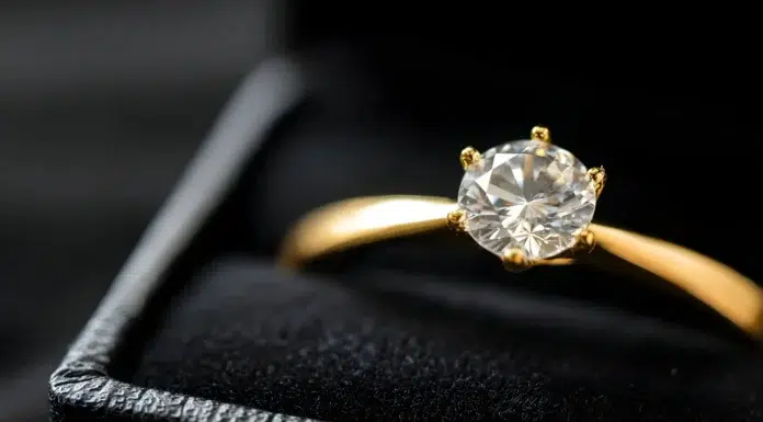 How to Choose the Perfect Gold Engagement Ring for Your Partner A beautiful sparkling gold engagement ring. photo via vecteezy