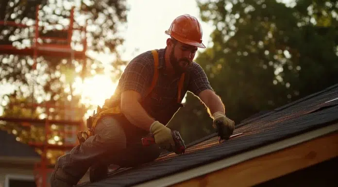 The Biggest Red Flags to Watch for When Hiring Any Home Contractor Construction Contractor working on the roof of a home. Photo via vecteezy