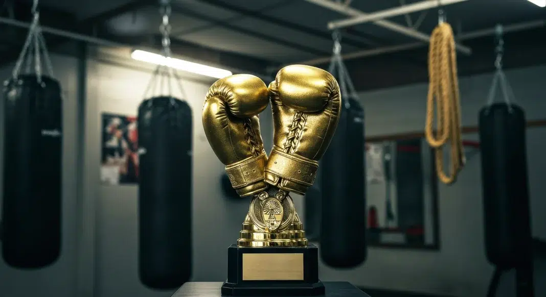Golden Boxing Champion. Photo via vecteezy Golden Boxing Champion. Photo via vecteezy