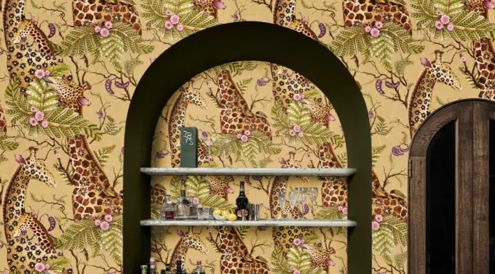 Royal Giraffe: Cole & Son x Ardmore Baobab Cole & Son x Ardmore Royal Giraffe wallpaper. Photo courtesy of Cole & Son