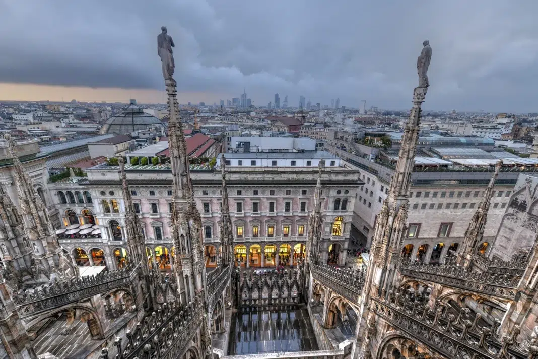 Milan Cathedral, Duomo di Milano, one of the largest churches in the world, on Piazza Duomo square in the Milan city center in Italy. Vecteezy photo Milan Cathedral, Duomo di Milano, one of the largest churches in the world, on Piazza Duomo square in the Milan city center in Italy. Vecteezy photo